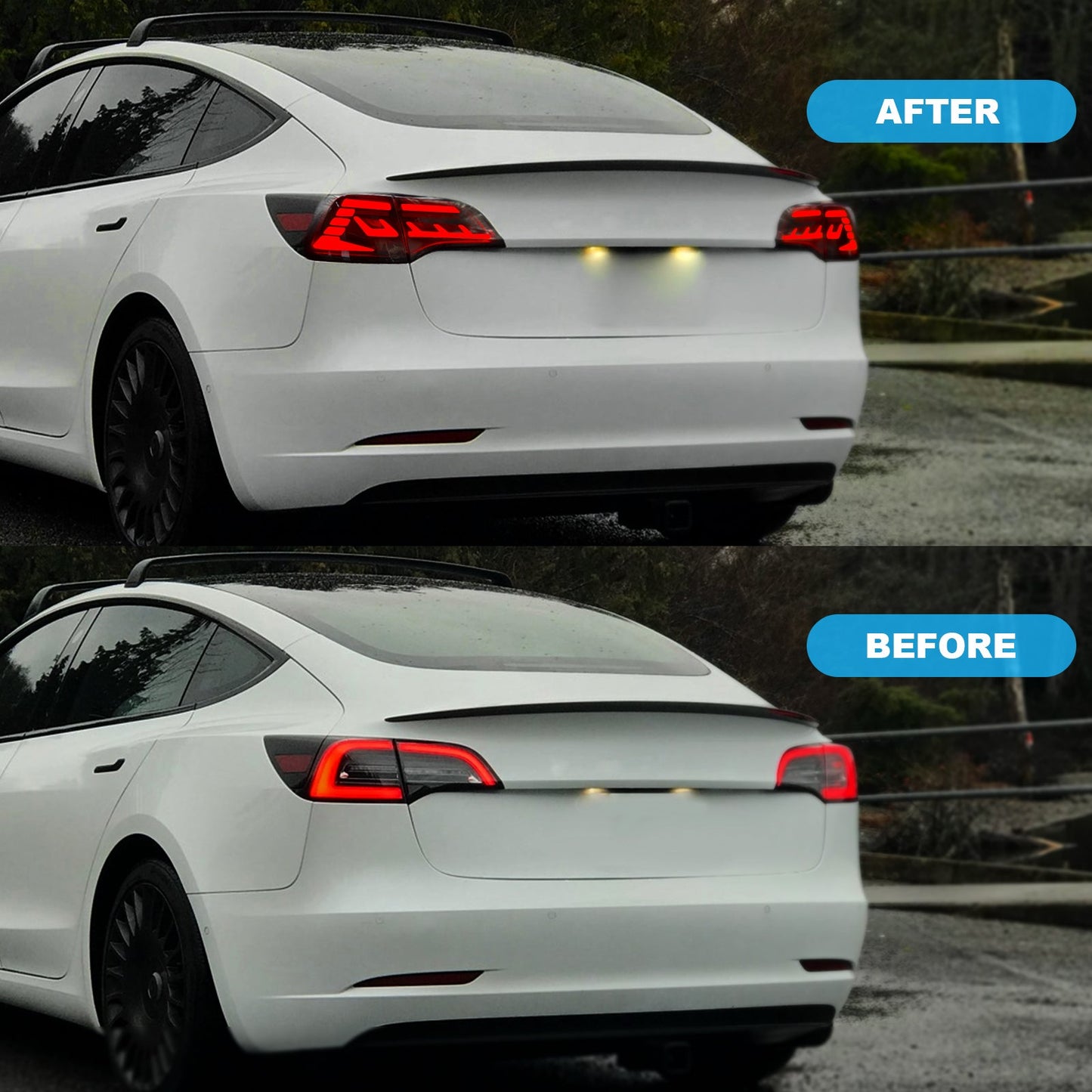 LED Tail Lights for 2017-2022 Tesla Model 3, Model Y with Smoked Lens