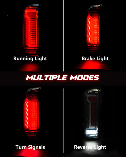 Full LED Tail Lights for Chevrolet Colorado 2015-2022 Rear Light Assembly, Running Lights,Turn Signals, Brake Lights, Reverse Lights, Driver & Passenger Side - Smoked