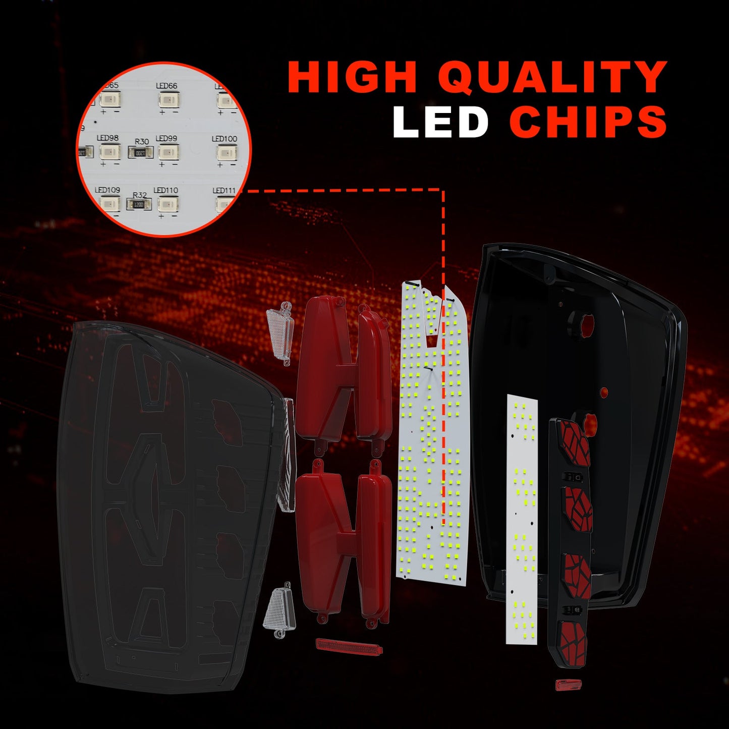Tail Lights for 2016-2023 Toyota Tacoma with Smoked Lenses