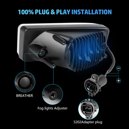 LED Fog Lights for 2007-2014 Chevy Silverado, 2007-2015 Suburban, 2007-2013 Avalanche, 2007-2013 Tahoe