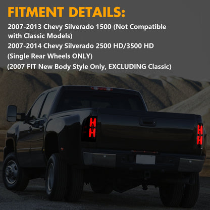 Tail Light Assembly Smoke Lens  for 2007-2013 Chevy Silverado 1500 2500HD 3500HD