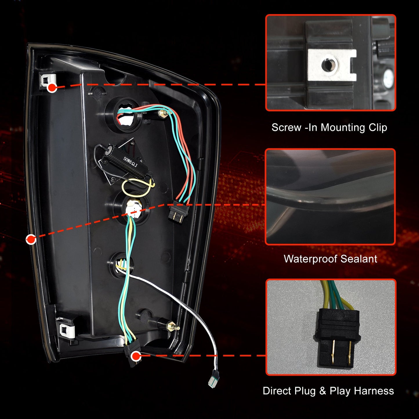 Tail Lights for 2016-2023 Toyota Tacoma with Smoked Lenses