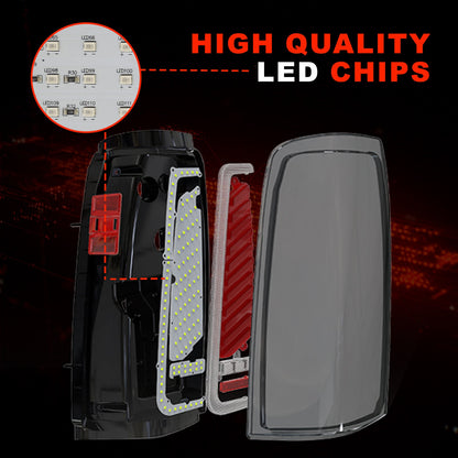 Sequential LED Tail Light for 2003-2006 Chevy Silverado,with Dynamic Turn Signal, Starting Animated,Unique Shaped Design Rear Lights, Smoked Lens,Easy to Install,Waterproof