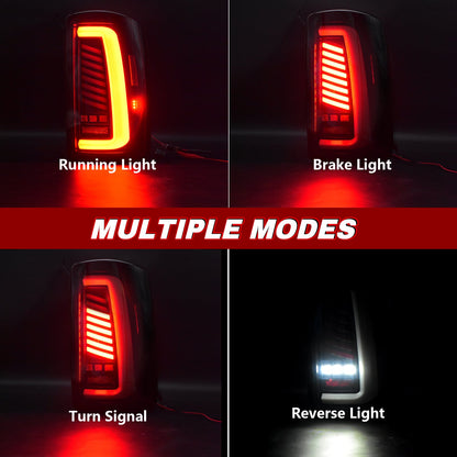 Full Led tail lights for 2000-2006 Chevy Tahoe, Suburban, GMC Yukon Starting Animated Rear Light Assembly, Dynamic Turn Signal,Brake Light,Reverse Light Smoked
