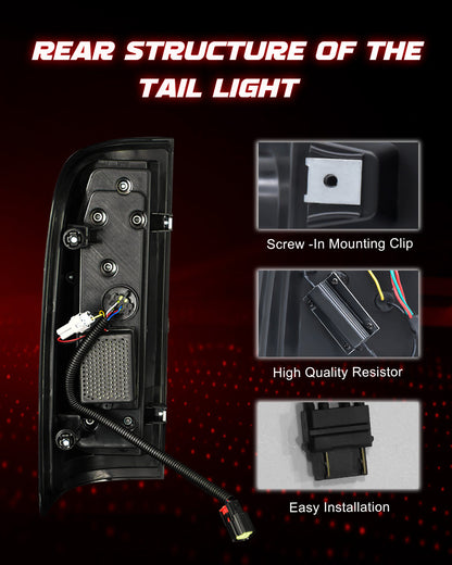 Full LED Tail Lights for Chevrolet Colorado 2015-2022 Rear Light Assembly, Running Lights,Turn Signals, Brake Lights, Reverse Lights, Driver & Passenger Side - Smoked