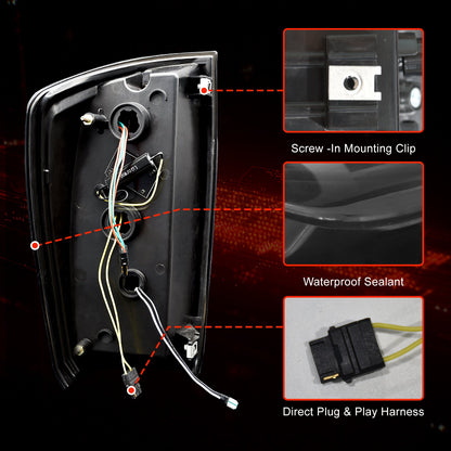 Full LED Tail Lights for 2016-2023 Toyota Tacoma with Smoked Lens & Dynamic Starting Animation (1 Pair)