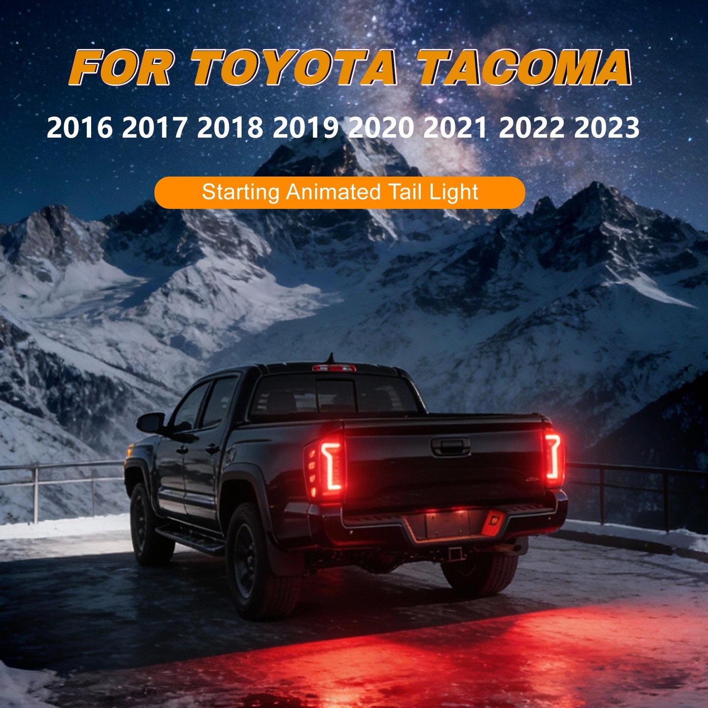 mcooo Full LED Tail Lights for 2016-2023 Toyota Tacoma with Smoked Lens & Dynamic Starting Animation (1 Pair)