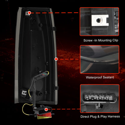 Smoked Tail Lights for 1988-1999 Chevy GMC C/K Pickup Truck Silverado Suburban Sierra Tahoe Yukon