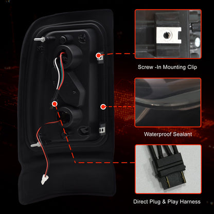 Sequential Full Led tail lights for Dodge 1994-2001 Ram 1500, 1994-2002 Ram 2500/3500 Starting Animated Rear Light Assembly, Dynamic Turn Signal,Brake Light,Reverse Light Smoked