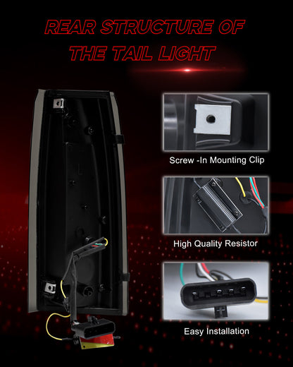 Smoked Tail Lights for 1988-1999 Chevrolet GMC C/K GMC Sierra Pickup Truck Chevy Silverado/Suburban/Tahoe/Yukon