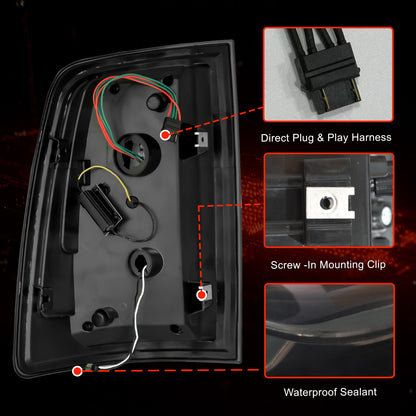 mcooo Full Led tail lights for 2009-2018 Dodge Ram Rear Light Assembly Turn Signal,Brake Light,Reverse Light Smoked 1 Pair Rear Lights