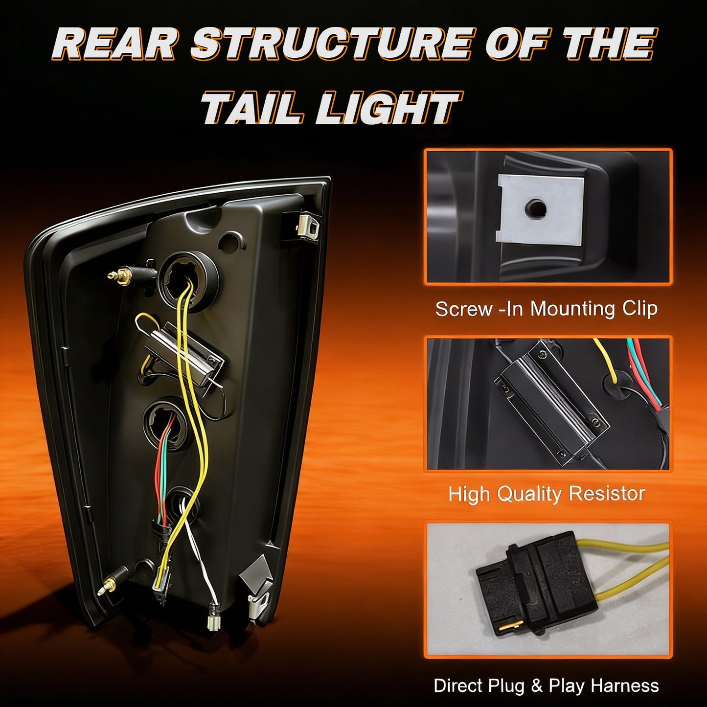 mcooo Full LED Tail Lights for 2016-2023 Toyota Tacoma with Smoked Lens & Dynamic Starting Animation (1 Pair)