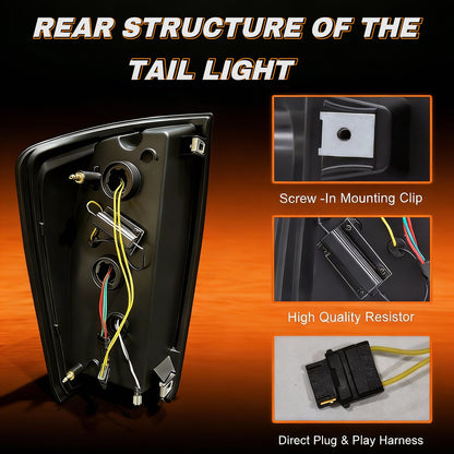 mcooo Full LED Tail Lights for 2016-2023 Toyota Tacoma with Smoked Lens & Dynamic Starting Animation (1 Pair)