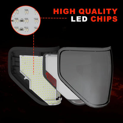 Ford F150 '09-'14 Sequential Full LED Smoked Tail Lights Animated Dynamic Turn Signal Brake/Reverse