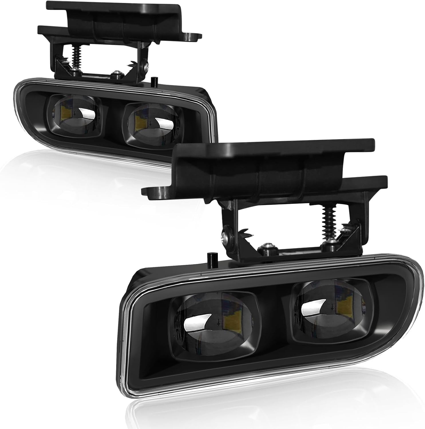 Mcooo Fog Lights Replacement for 1999-2002 Chevy Silverado 1500/2500/3500 - Direct Fit Front Bumper Fog Lamp Assembly Pair (Left+Right) - Durable ABS Housing, Weather Resistant