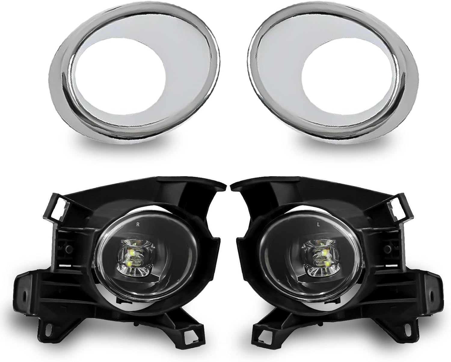 Mcooo LED Fog Lights,Compatible with 2013-2016 Nissan Pathfinder,Front Bumer Driving Light Fog Lamp Assembly Kit with Wiring Harness, Switch,Plug and Play