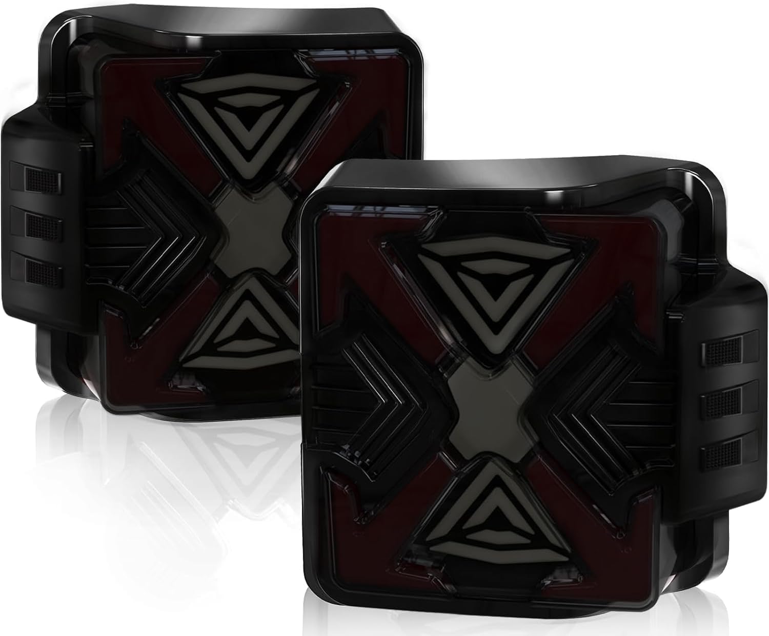 Mcooo LED Tail Lights Fit For 2007-2018 Jeep Wrangler JK JKU Sport/Sahara/Rubicon, with Starting Dynamic Animation,Unique Shaped Design (X Smoked2)