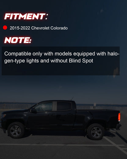 Full LED Tail Lights for Chevrolet Colorado 2015-2022 Rear Light Assembly, Running Lights,Turn Signals, Brake Lights, Reverse Lights, Driver & Passenger Side - Smoked
