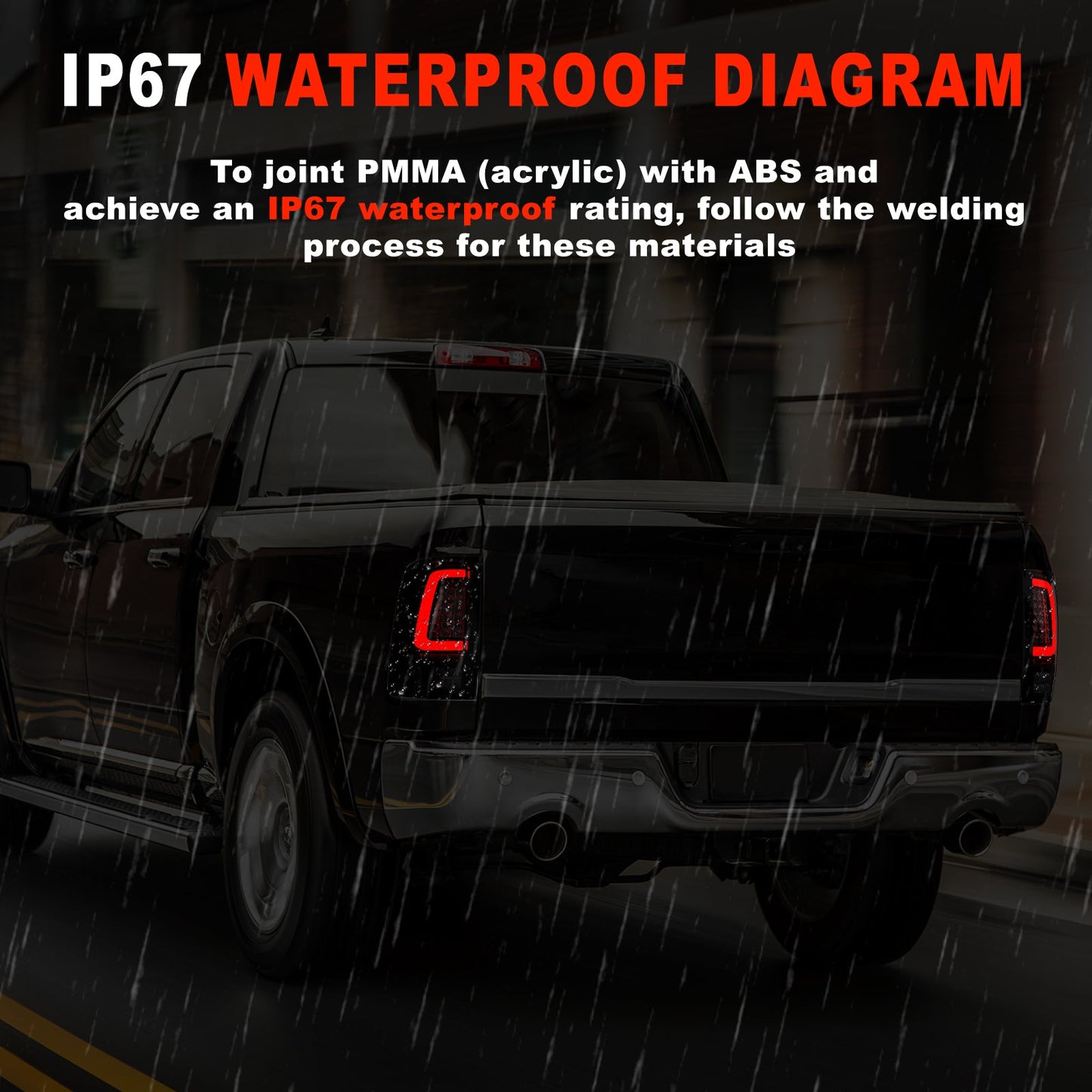 mcooo Full Led tail lights for 2009-2018 Dodge Ram Rear Light Assembly Turn Signal,Brake Light,Reverse Light Smoked 1 Pair Rear Lights