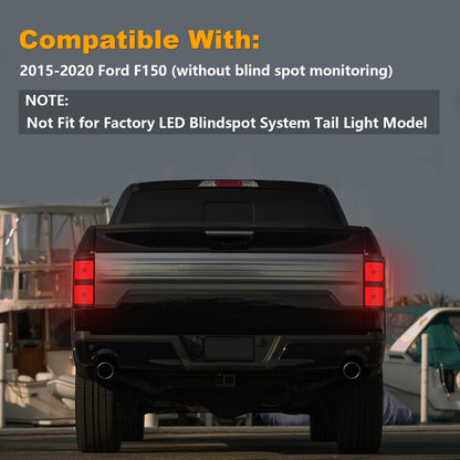 Full LED Tail Lights for 2015-2020 Ford F150, Unique Shaped Attractive Design Tail Lamp, Turn Signal Reverse Brake Rear Lights Assembly