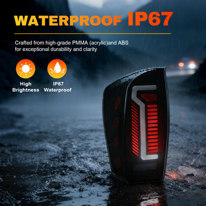 mcooo Full LED Tail Lights for 2016-2023 Toyota Tacoma with Smoked Lens & Dynamic Starting Animation (1 Pair)