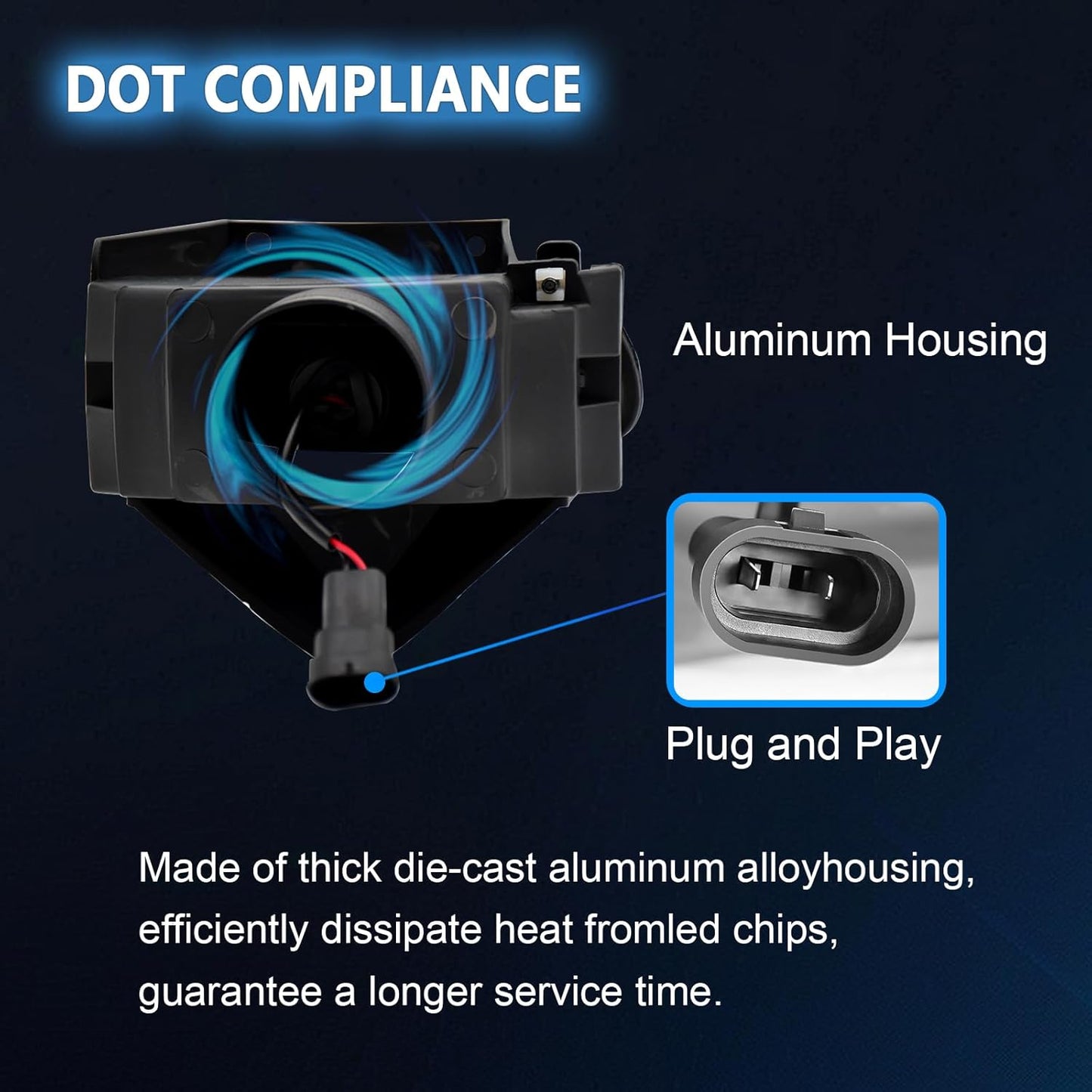 mcooo Fog Lights Assembly Compatible with 1999-2004 Ford Mustang, Bumper Driving Fog lamp Assembly Replacement (LED Fog Lights)