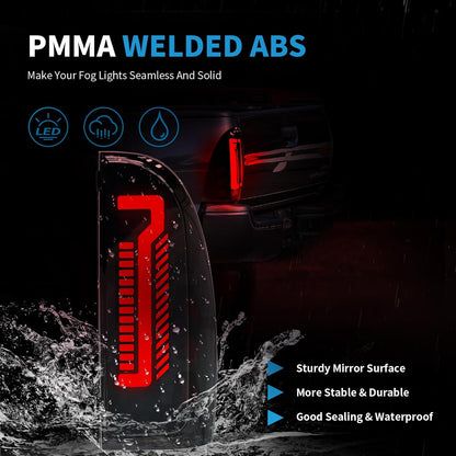 mcooo Sequential Full LED Tail Light Assembly for 2005-2015 Toyota Tacoma, 2nd Gen Tacoma - Animated, Dynamic Turn Signal, Brake, Reverse Lights - Smoked