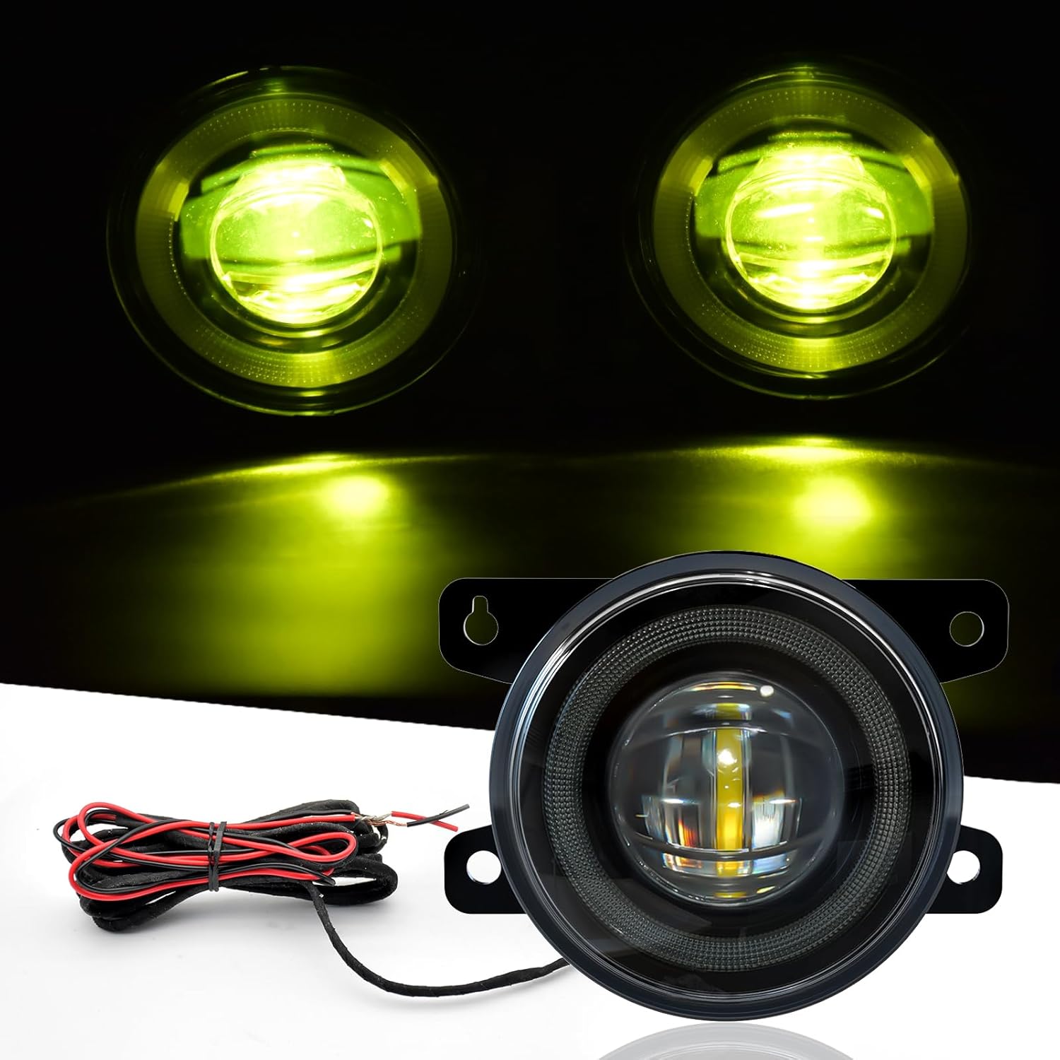Mcooo Yellow LED Fog Lights with Blue Running Lights for 2016-2021 Civic 2014-2021 JAZZ 2018-2020 Odyssey 2017-2020 Ridgeline CR-V CR-Z HR-V Pilot, for Acura RDX ILX TL TSX 1Pair Fog Lamps