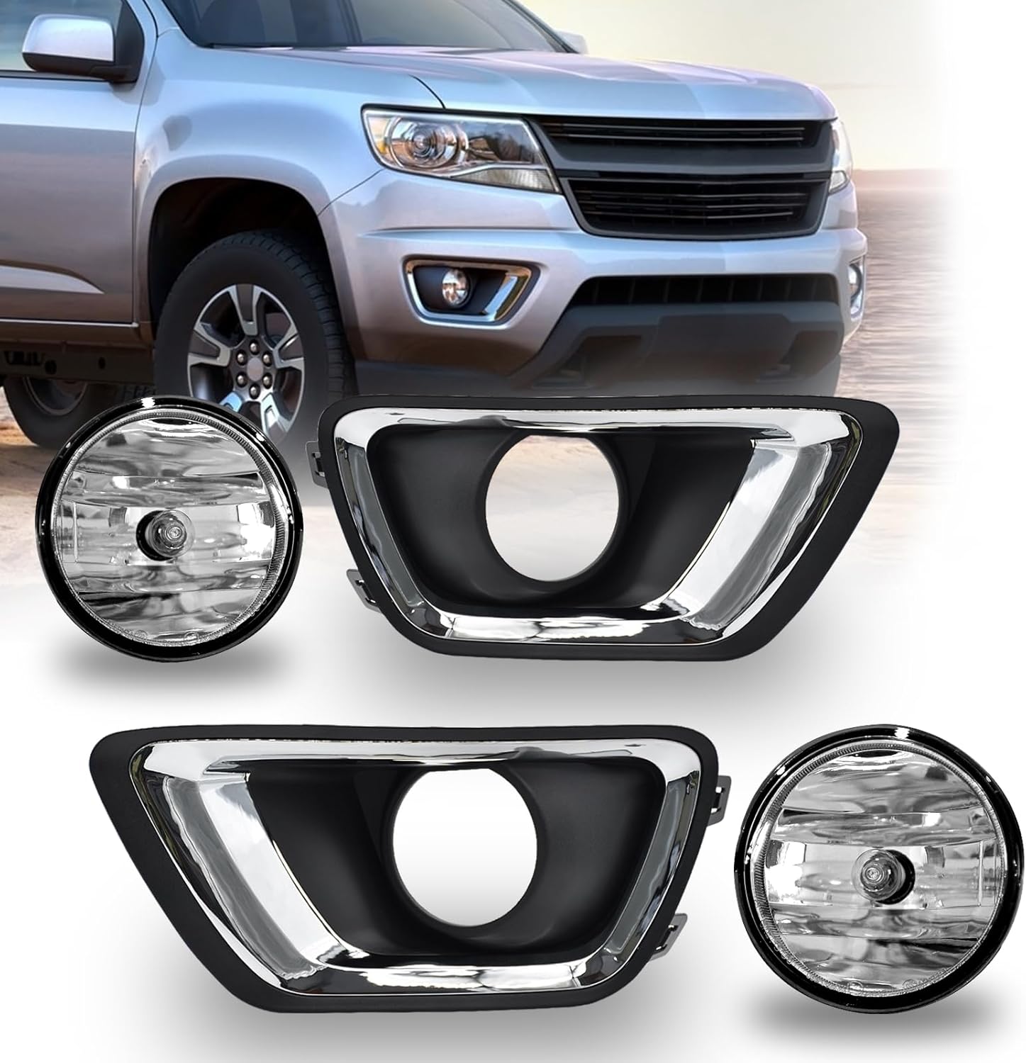 Mcooo Fog Lights Compatible with 2015 2016 2017 2018 2019 Chevy Colorado with H16 12V 19W Driving Fog Lights Lamps