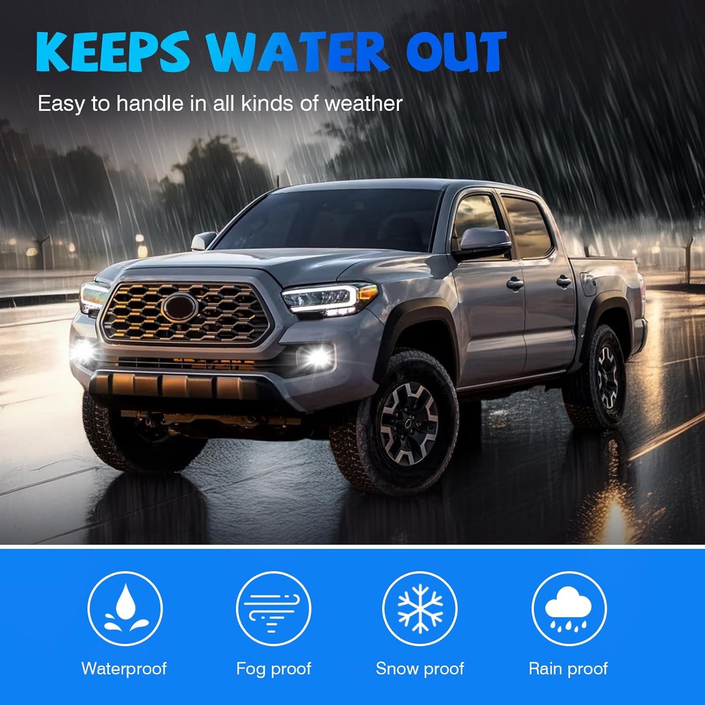 mcooo LED Fog Lights,Compatible with 2016-2023 Toyota Tacoma(Fits SR,SR5 Model Only), Front Bumper Driving Light, with Wiring Harness, Switch,Easy to Install (Black Bezels)