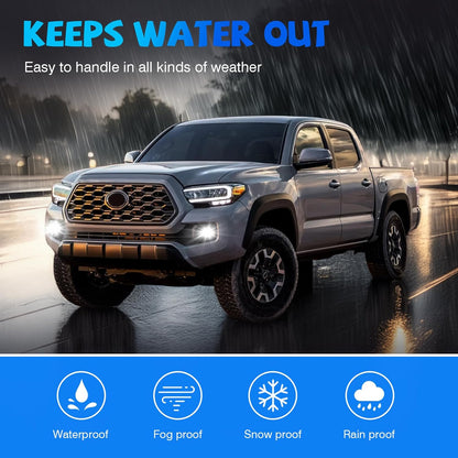mcooo LED Fog Lights,Compatible with 2016-2023 Toyota Tacoma(Fits SR,SR5 Model Only), Front Bumper Driving Light, with Wiring Harness, Switch,Easy to Install (Black Bezels)