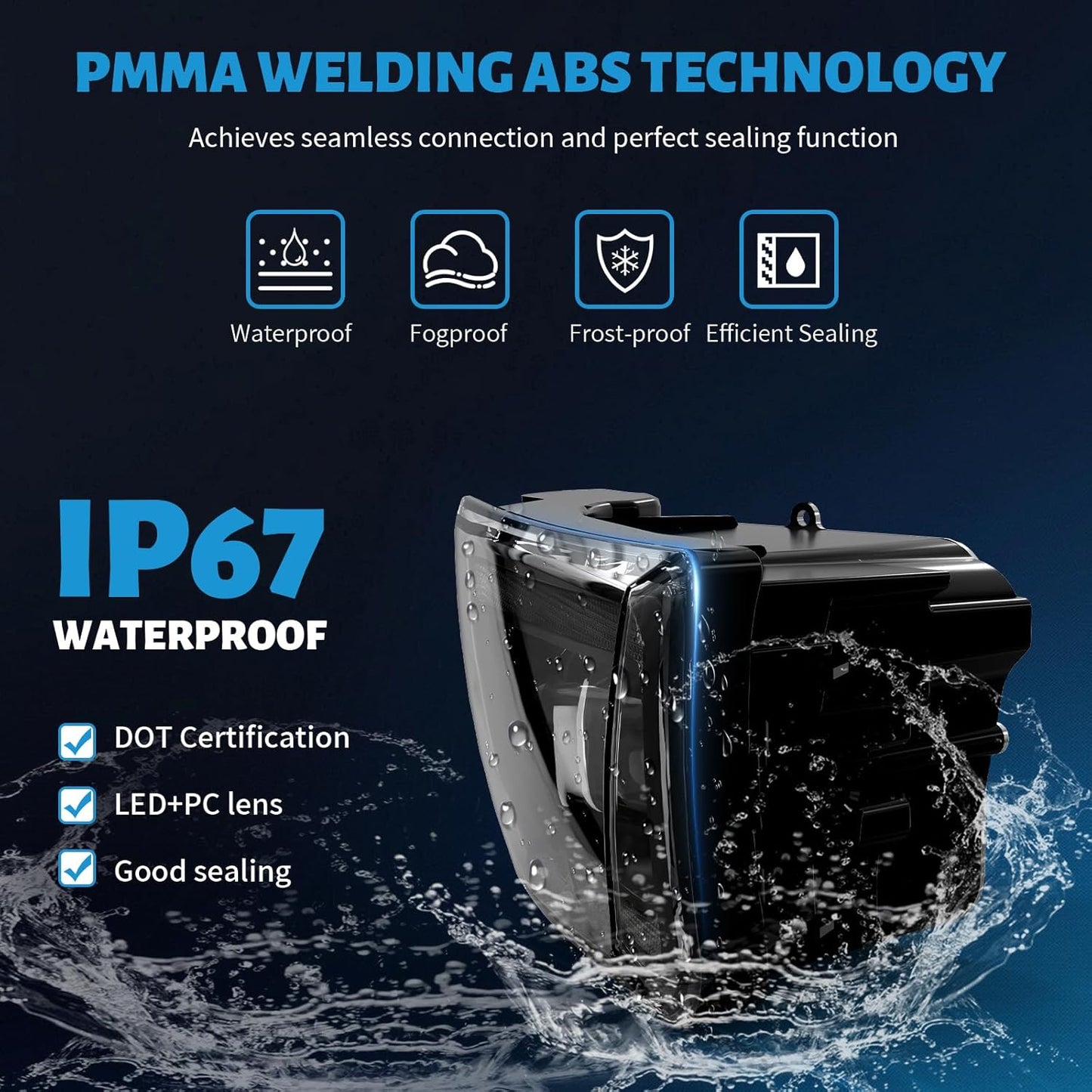 mcooo LED Fog Lights fit for Toyota 4Runner 2003 2004 2005, Front Driving Fog Lamps Assembly Replacement Kit (LED Fog Lights)