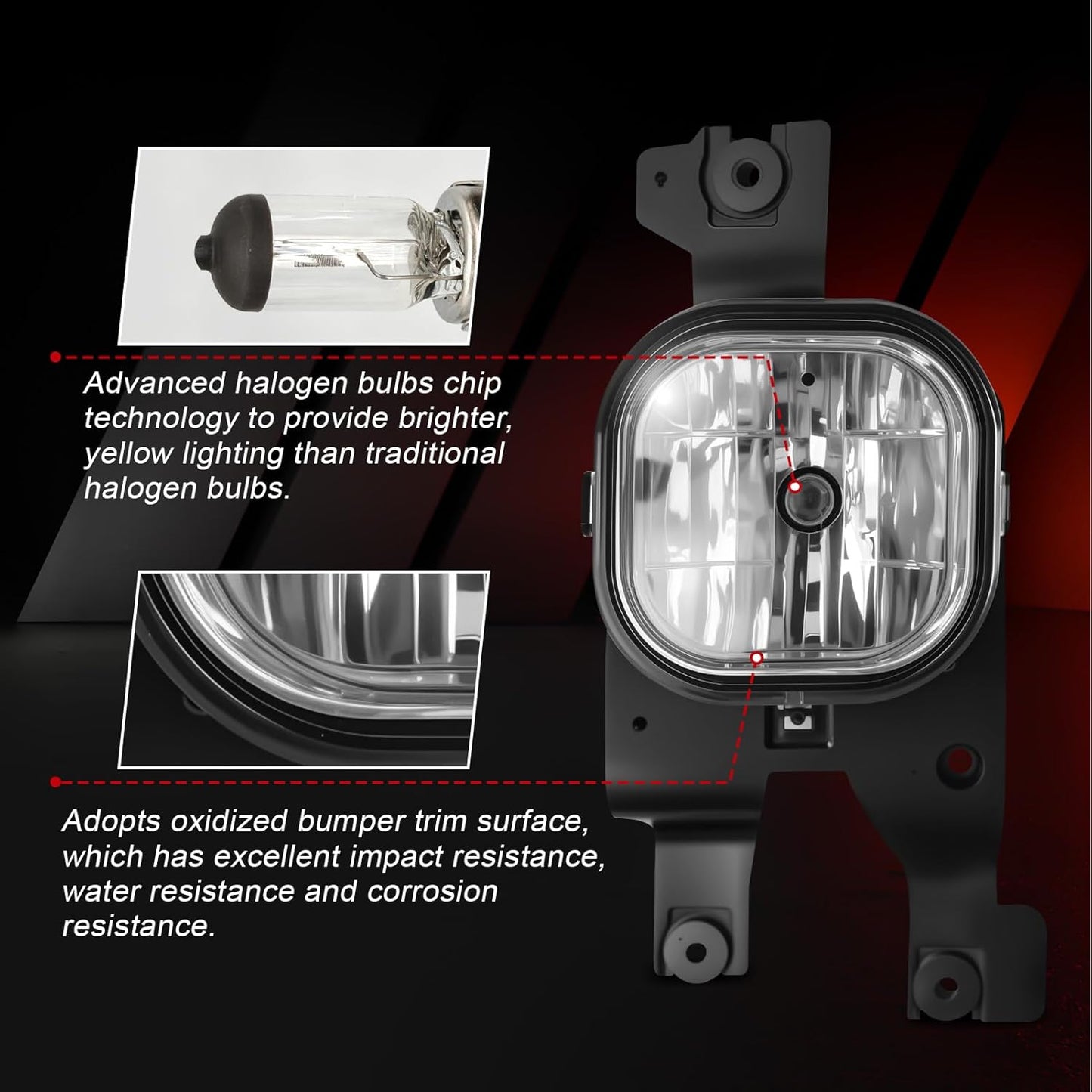 mcooo Fog Lights Compatible with 2008-2010 Ford F250 F350 F450 Super Duty Truck, Front Driving Lamps Clear Lens Assembly Replacement, DOT Approved (1 Pair Halogen Lamp)