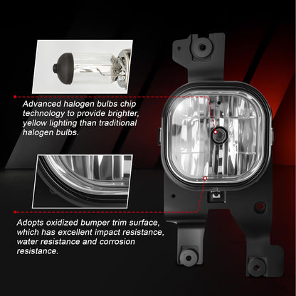 mcooo Fog Lights Compatible with 2008-2010 Ford F250 F350 F450 Super Duty Truck, Front Driving Lamps Clear Lens Assembly Replacement, DOT Approved (1 Pair Halogen Lamp)