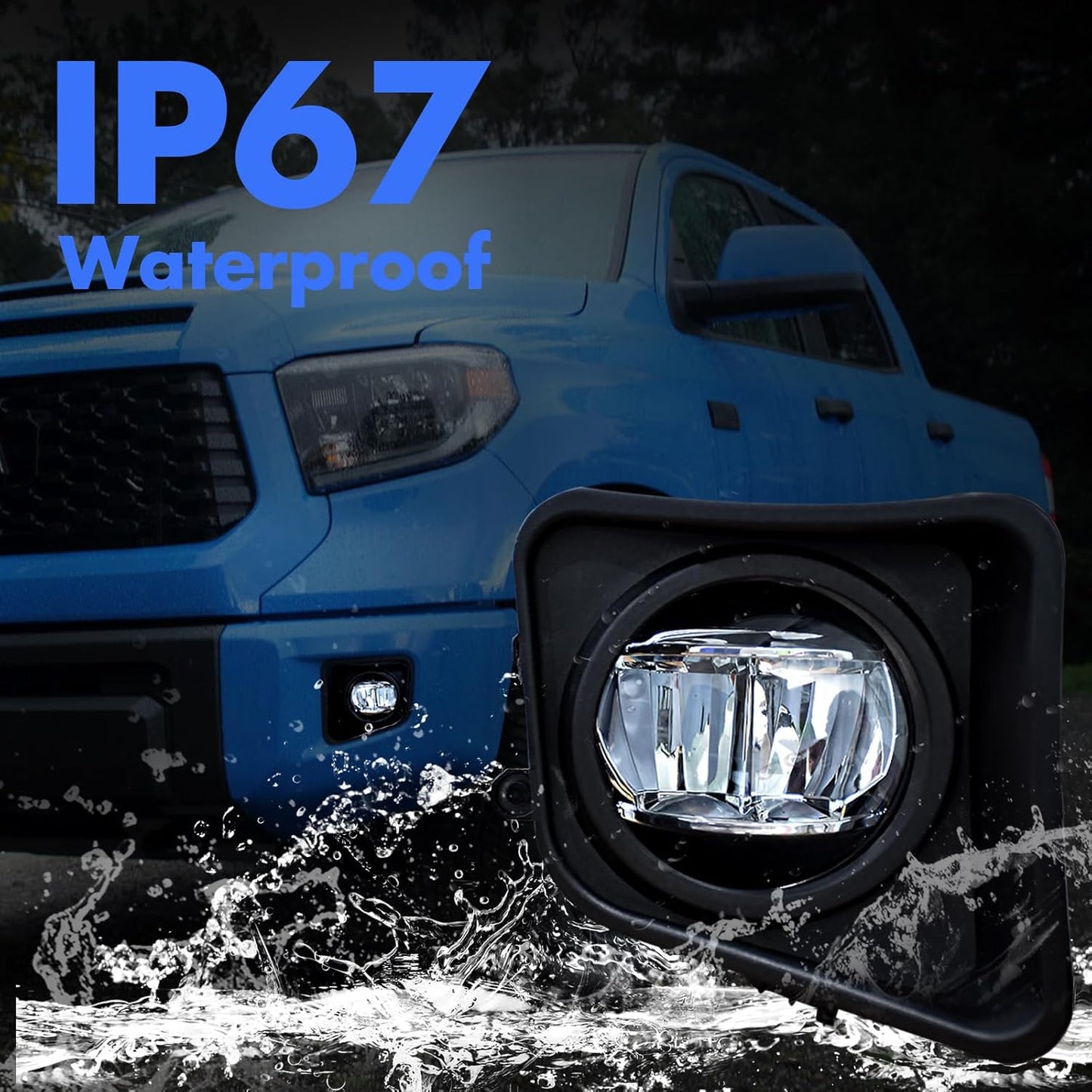 mcooo Led Fog Lights Compatible with 2014 2015 2016 2017 2018 2019 2020 2021 Toyota Tundra, 14-21 Tundra Front Driving Fog Lamps Kit, DOT Certified, Clear Lens - 1 Pair