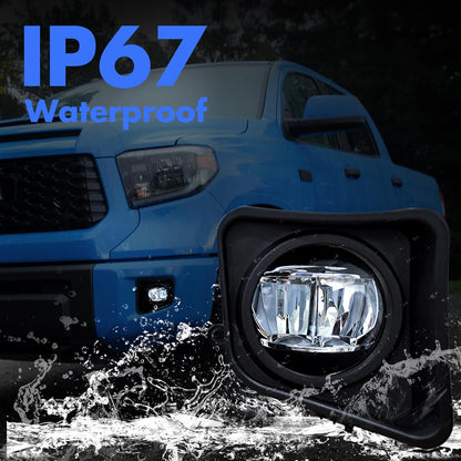 mcooo Led Fog Lights Compatible with 2014 2015 2016 2017 2018 2019 2020 2021 Toyota Tundra, 14-21 Tundra Front Driving Fog Lamps Kit, DOT Certified, Clear Lens - 1 Pair