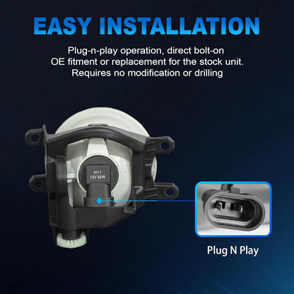 mcooo Fog Lights Assembly Compatible with 2014 2015 2016 Corolla/Altis CE ECO L LE, Bumper Driving Fog lamp Assembly Replacement (Halogen Fog Lights)