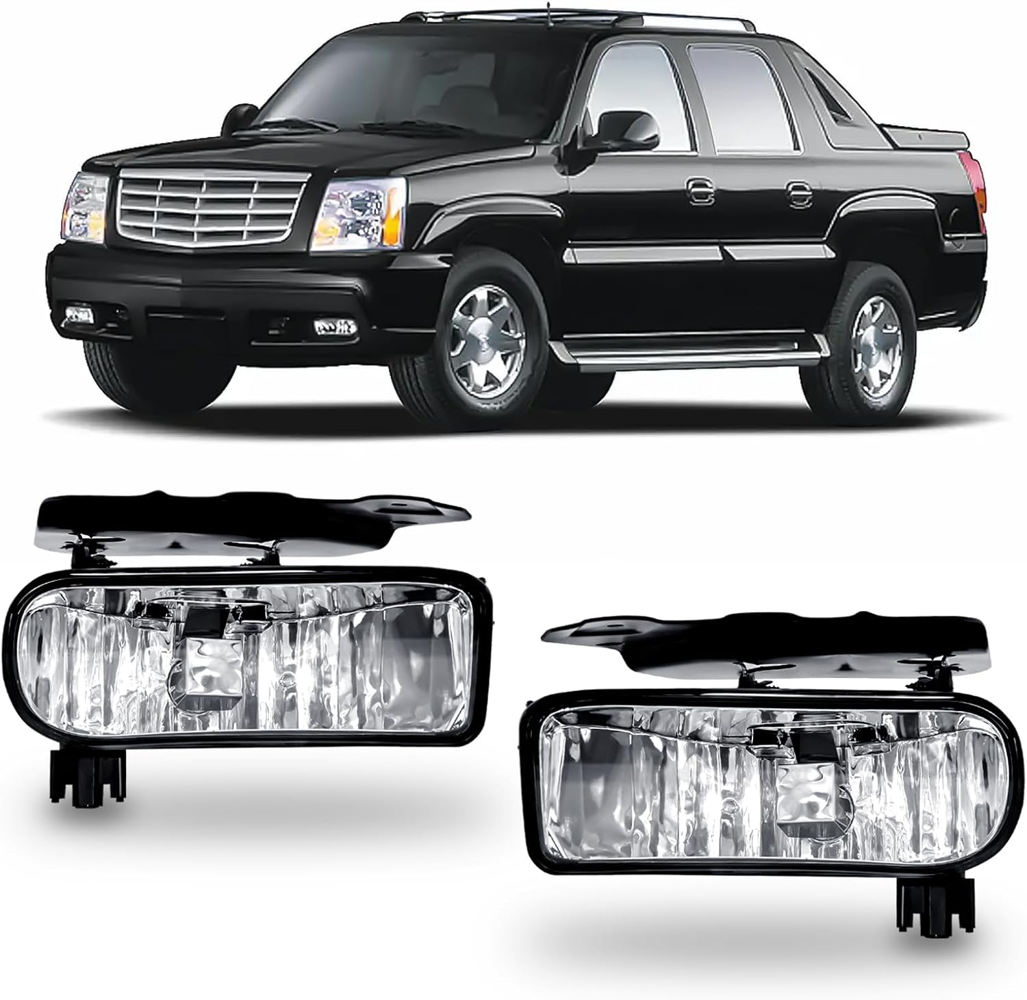 Mcooo Halogen Fog Lights for 2002-2006 Cadillac Escalade/EXT, 2003-2006 Escalade ESV, Led Fog Lamps front Bumper Driving Light,Plug and Play