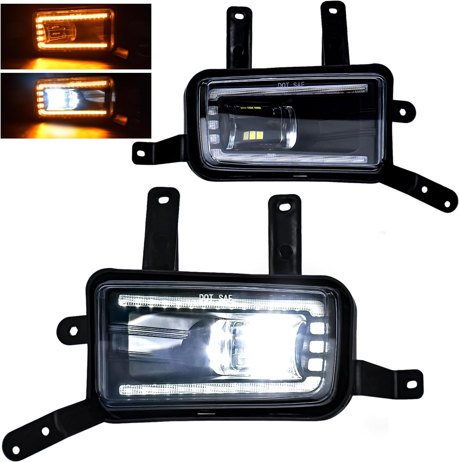 Mcooo LED Fog Lights With DRL and Dynamic Turn Signals for Chevy Tahoe, Suburban (2015-2020), Suburban 3500HD (2016-2019), GMC Yukon & Yukon XL - Front Driving Fog Lamps