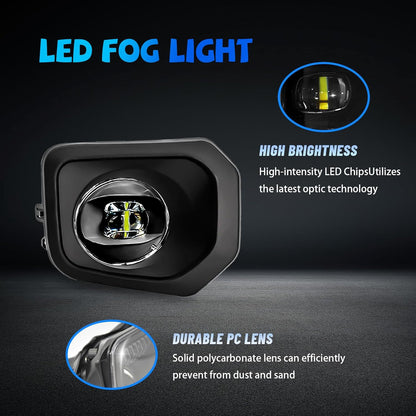 mcooo LED Fog Lights,Compatible with 2016-2023 Toyota Tacoma(Fits SR,SR5 Model Only), Front Bumper Driving Light, with Wiring Harness, Switch,Easy to Install (Black Bezels)
