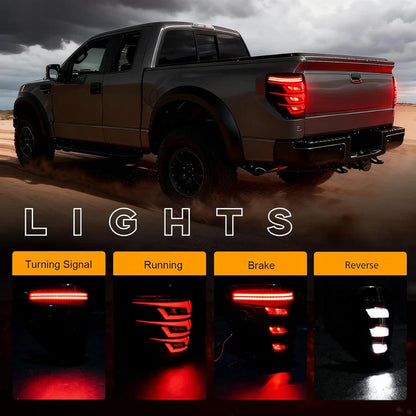 Ford F150 '09-'14 Sequential Full LED Tail Lights Animated Dynamic Turn Signal Brake/Reverse