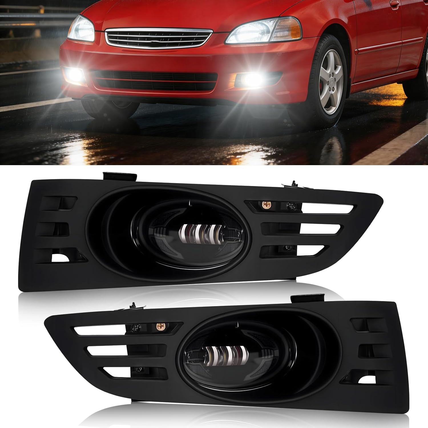 2003-2005 Honda Accord LED Front Bumper Fog Lights | with Switch & Wiring Harness