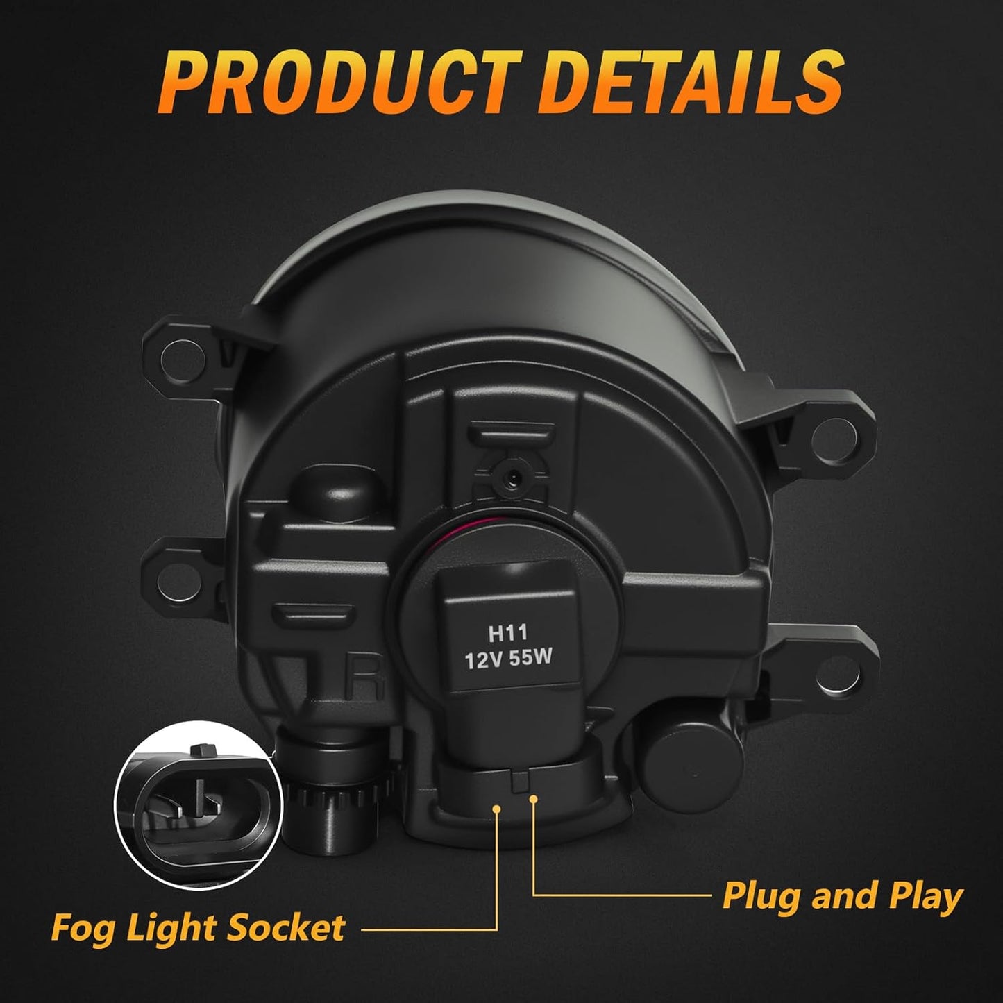 mcooo Halogen Fog Lights,Compatible with 2016-2023 Toyota Tacoma(Fits SR,SR5 Model Only), Front Bumper Driving Light, with Wiring Harness, Switch,Easy to Install (Chorme Bezels)