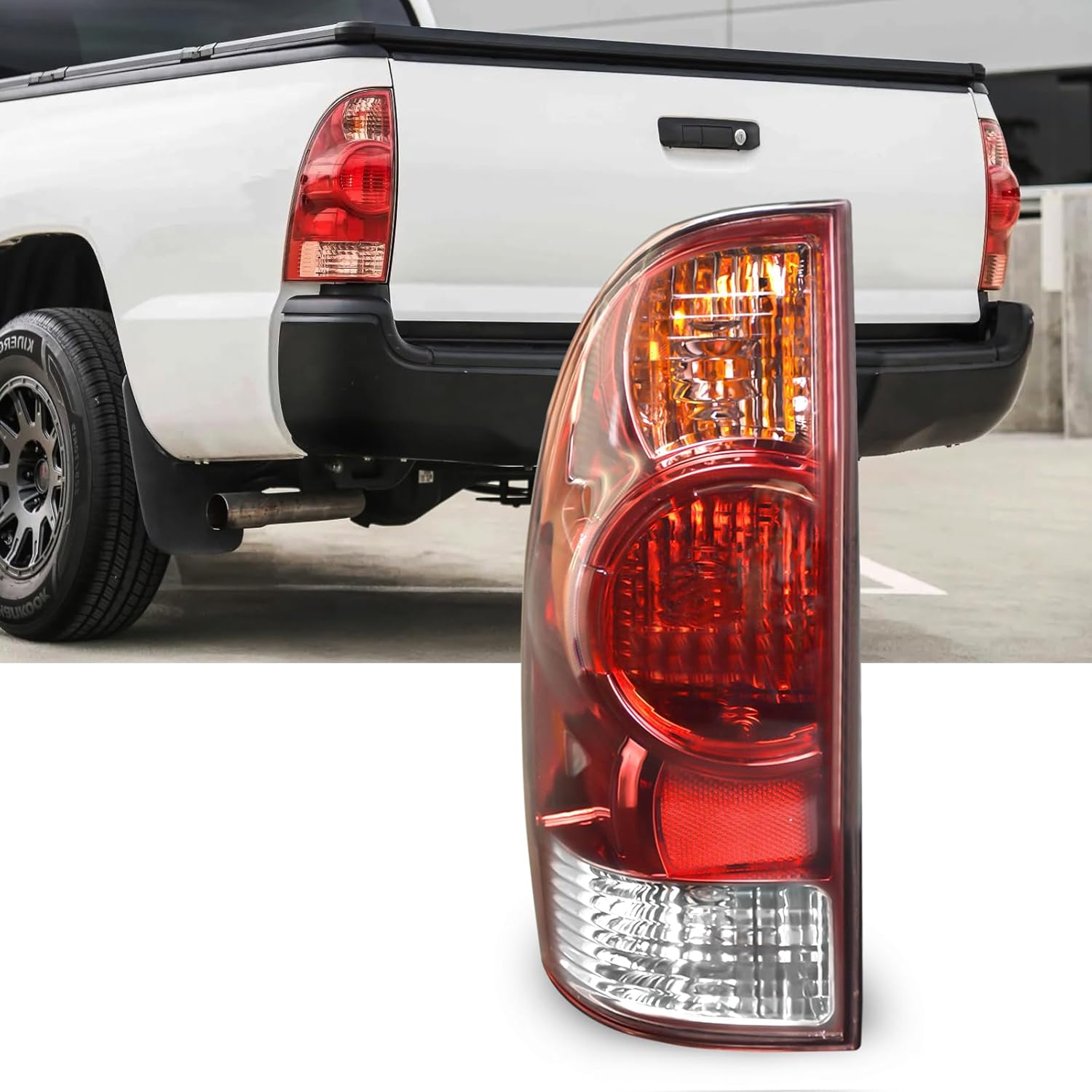 Mcooo Tail Light Housing for 2005-2015 Toyota Tacoma, Driver Side Rear Tail Light Replacement - Left Tail Lamp