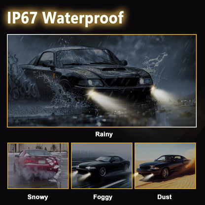 mcooo Fog Lights Assembly Compatible with 1999-2004 Ford Mustang, Bumper Driving Fog lamp Assembly Replacement (Halogen Fog Lights)