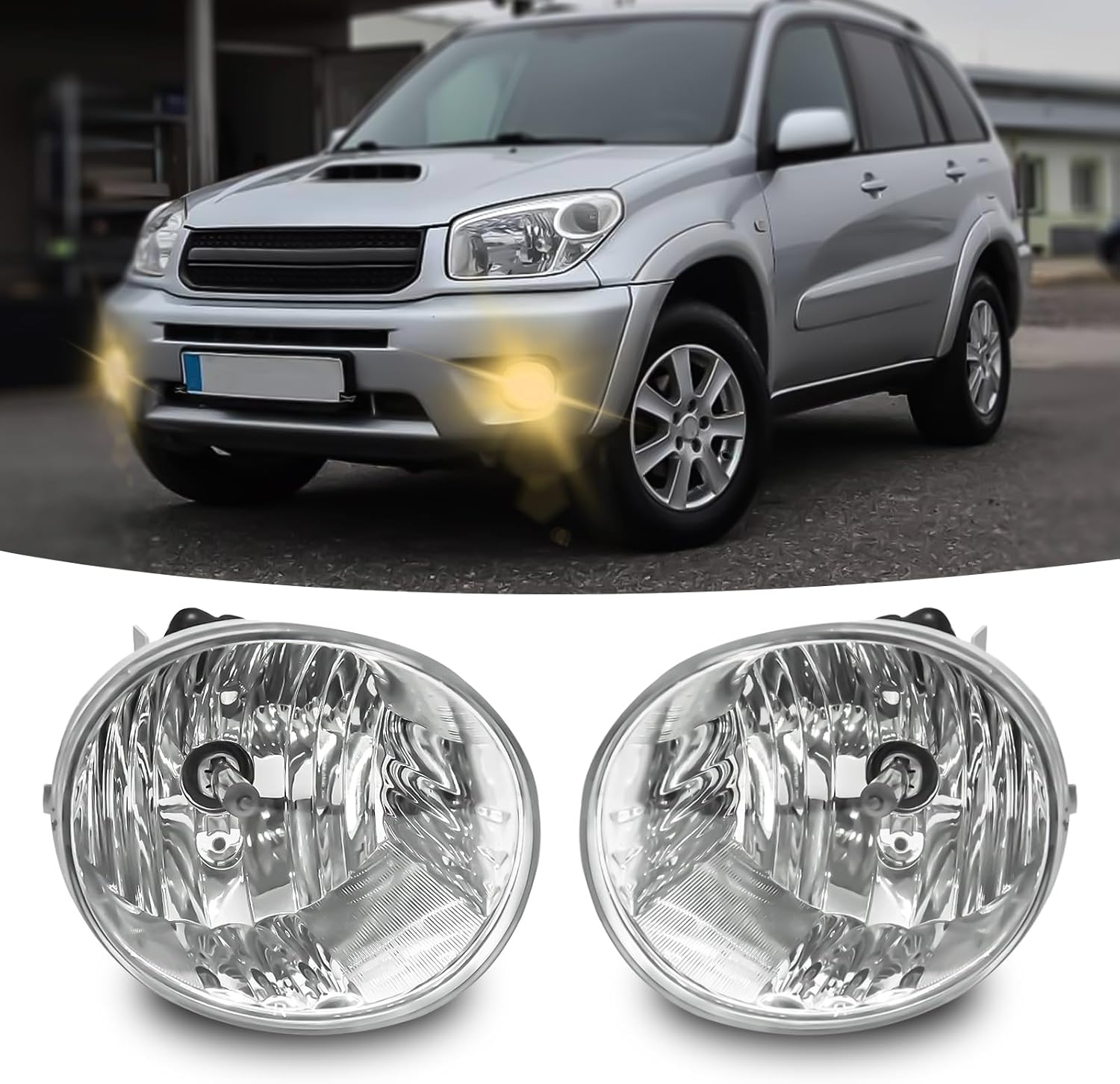 Mcooo Halogen Fog Lights for 2004-2005 Toyota Rav4,2005-2007 Toyota Avalon,2006-2009 Toyota 4 Runner,2005-2006 Lexus ES330,Front Bumper Fog Lamps with Wiring Harness, Clear Lens