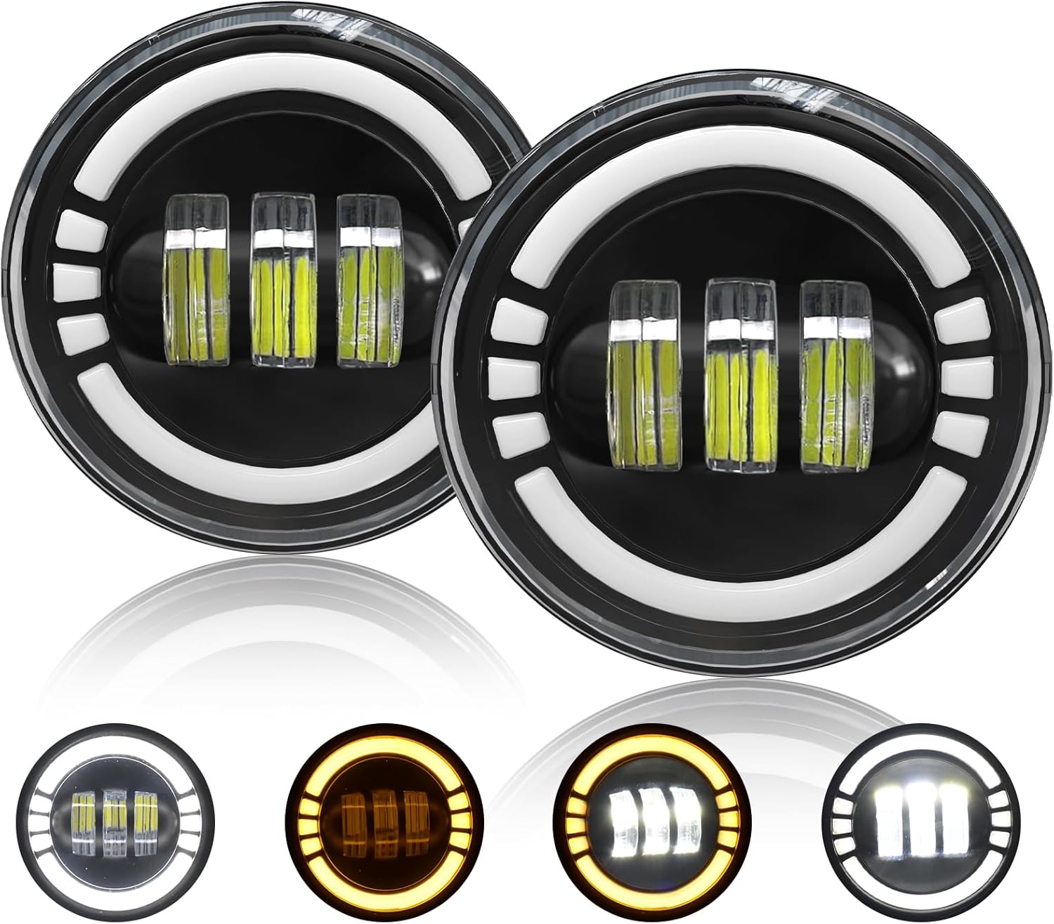 Mcooo LED Fog Lights Assembly compatible with Toyota 2005-2011 Tacoma,2007-2013 Tundra,2004-2006 Solara,2008-2015 Sequoia Clear Lens【DRL+Turn signal】 1Pair Upgraded Modified Lamps