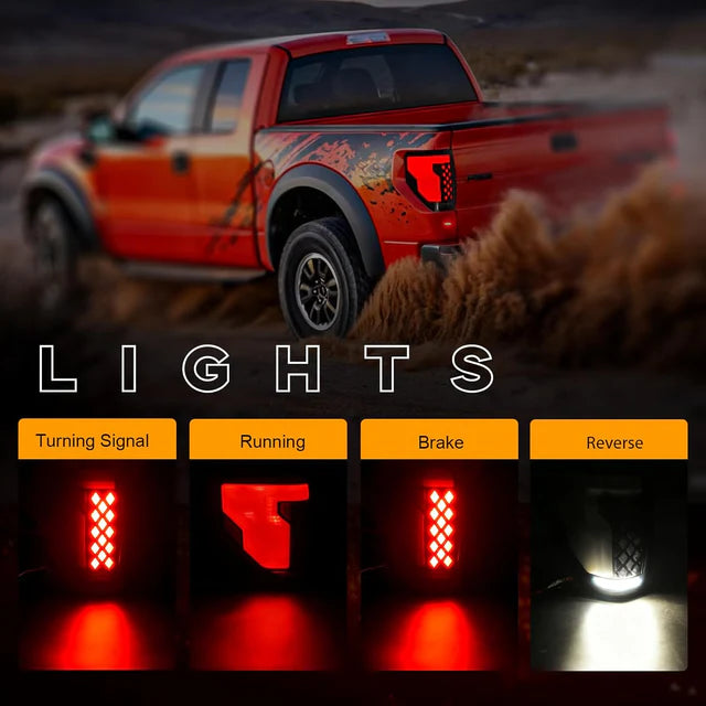Ford F150 '09-'14 Sequential Full LED Smoked Tail Lights Animated Dynamic Turn Signal Brake/Reverse