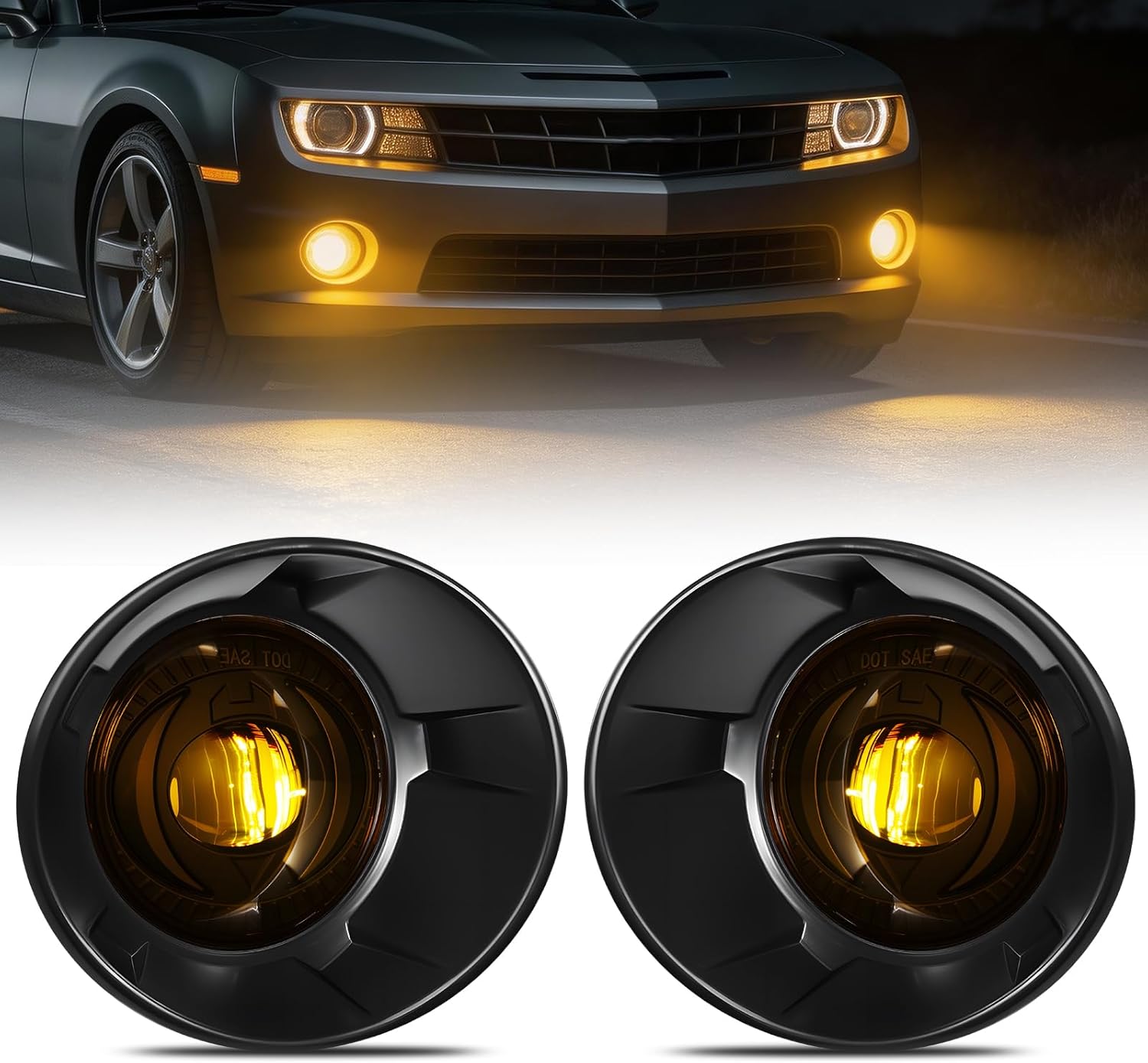 2010-2013 Chevy Camaro LED Fog Lights Assembly – Yellow Lens