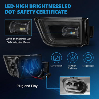 mcooo LED Fog Lights fit for Toyota 4Runner 2003 2004 2005, Front Driving Fog Lamps Assembly Replacement Kit (LED Fog Lights)